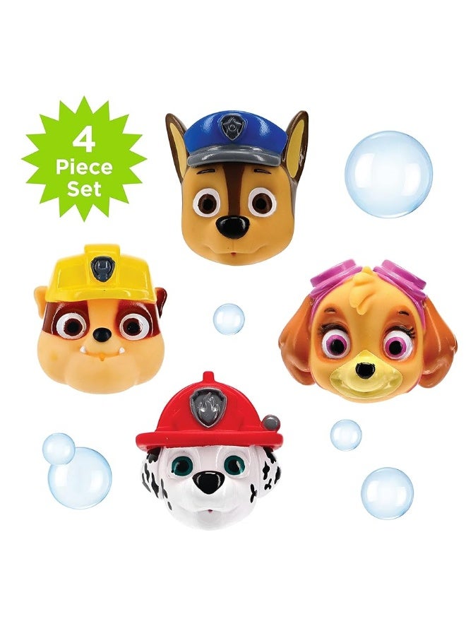 Nickelodeon's PAW Patrol Chase, Marshall, Rubble, and Skye Squirt Toy Set for Childrens' Bath Time Fun, Multicolor, 4 Piece