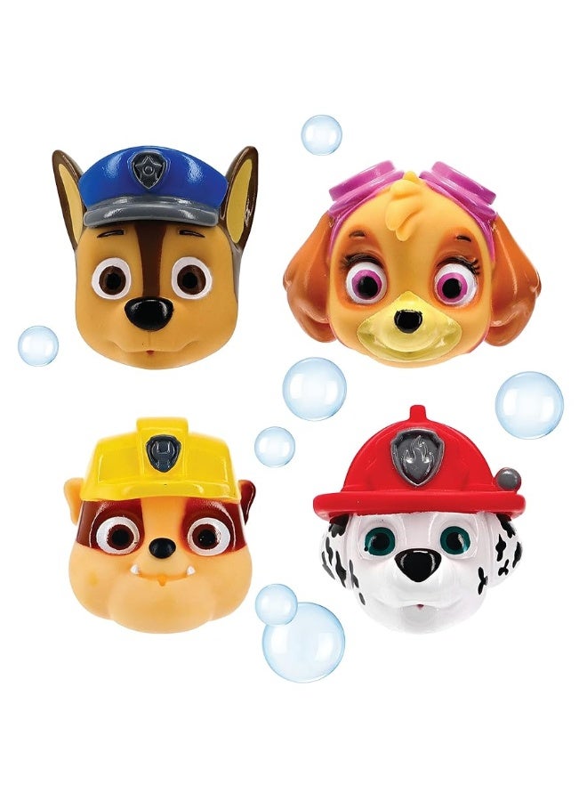 Nickelodeon's PAW Patrol Chase, Marshall, Rubble, and Skye Squirt Toy Set for Childrens' Bath Time Fun, Multicolor, 4 Piece