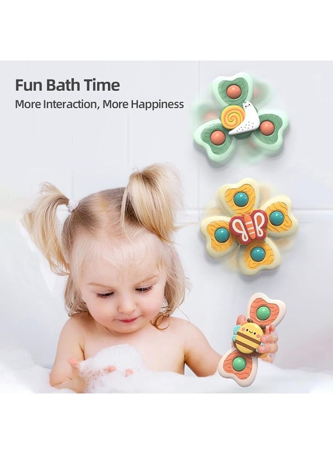 Baby Suction Cup Spinning Tops Toy, Suction Spinner Toys for Babies, Window Suction Toys for Baby High Chair Tray Bath Table Airplane Travel, Sensory Toys & Best Gift for Toddlers 1-3(Group B)