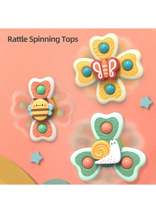 Baby Suction Cup Spinning Tops Toy, Suction Spinner Toys for Babies, Window Suction Toys for Baby High Chair Tray Bath Table Airplane Travel, Sensory Toys & Best Gift for Toddlers 1-3(Group B)