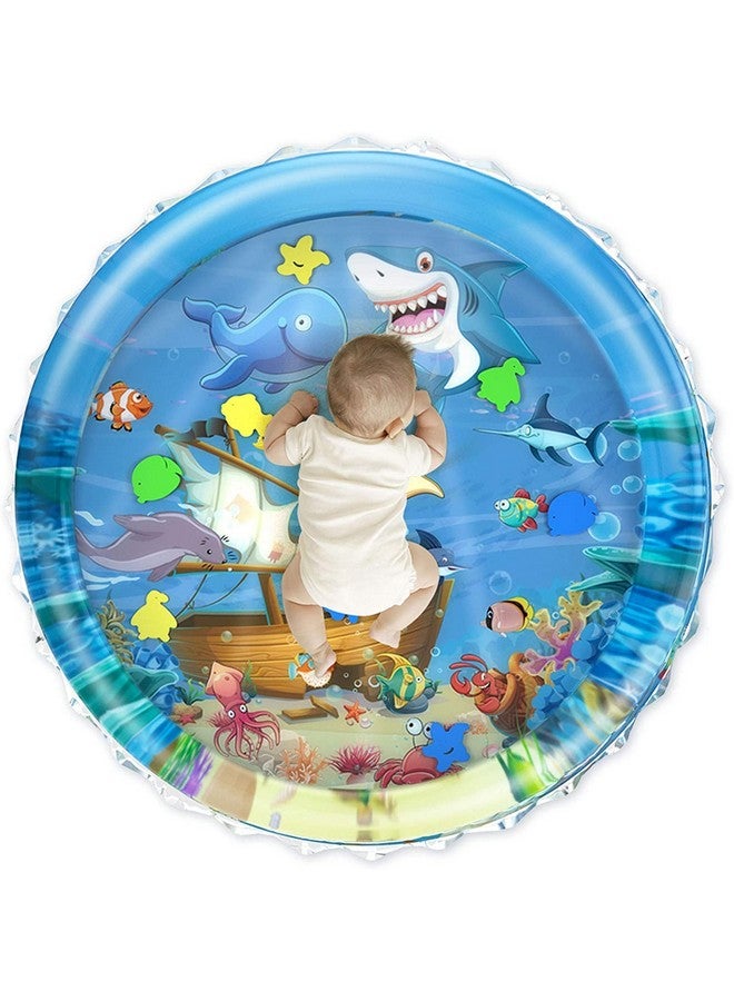 Baby Kids Water Play Mat Toys Inflatable Tummy Time Leak Proof Water Play Mat Fun Activity Play Center Indoor And Outdoor Water Play Mat For Baby Large Size 40' Inch X 40 Inch Blue