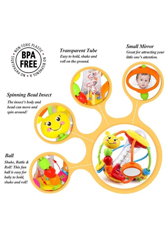 Baby Rattles Toys Set, Infant Grab N Shake Rattle, Sensory Activity Ball, Development Learning Music Toy, Newborn First Birthday Gifts for 0 1 2 3 4 5 6 7 8 9 10 12 Month Babies Boy Girl