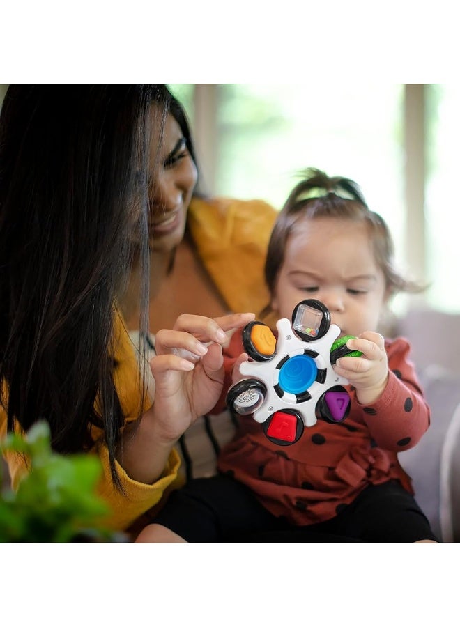 Baby Einstein Curiosity Clutch Fidget Sensory Toy and Pop It Rattle, BPA Free Infant Teether, Age 3 Months+, Multicolored