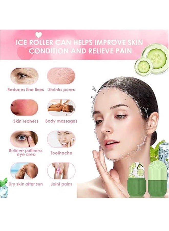 Ice Roller for Face,Beauty Facial Massage, Glow Cube for Face,Skin Care Tools for Eye Wrinkles, Acne Puffiness Relief Green