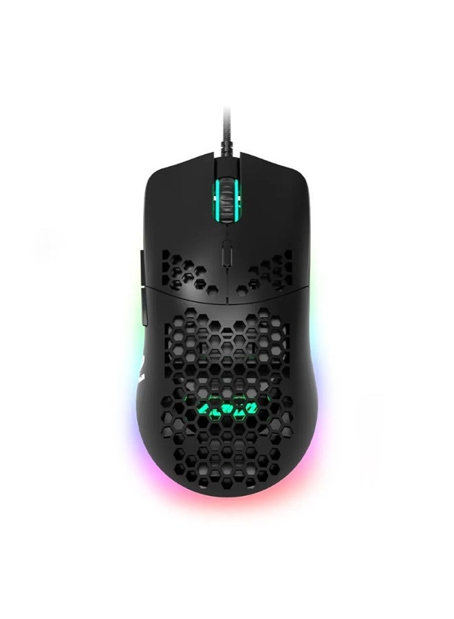 AJ390 Gaming Wired Ultra-Lightweight Honeycomb Design 16000DPI Programmable Mice 7 Buttons Computer Mouse for Laptop