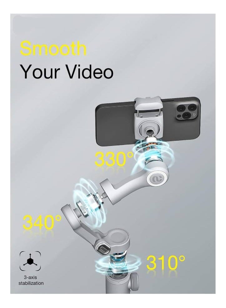 Professional 3-Axis Gimbal Stabilizer for Smartphone with OLED Display, LED Light, and Focus Wheel - AOCHUAN Smart X Pro & 1.7M Tripod