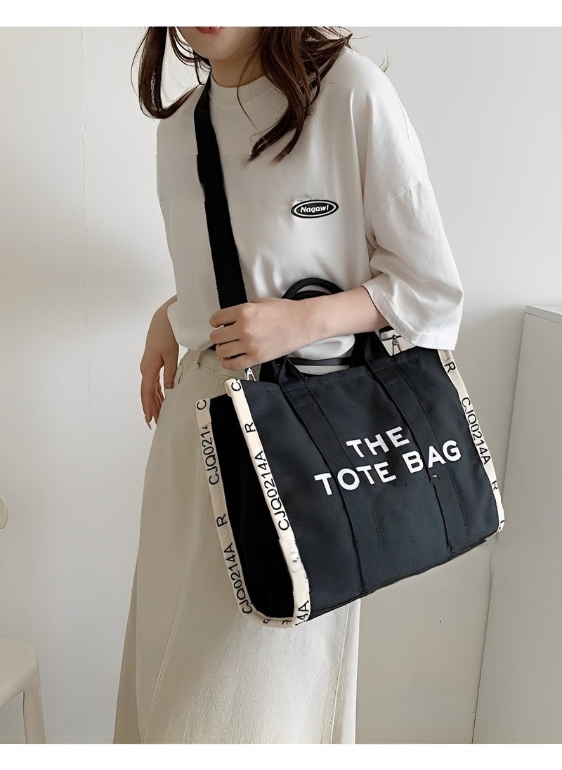 Women's Tote Bag with Letter Print Small Satchel Bag Fashion Crossbody Purse Mini Stylish Handbag for Travel & Work & Everyday