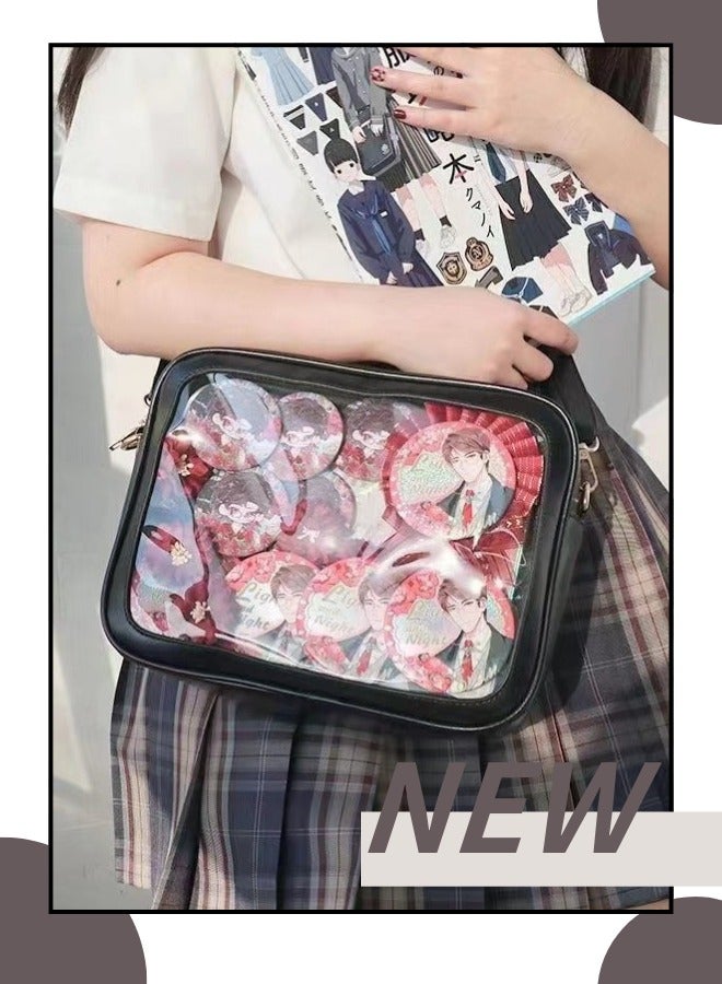 Cute Ita bag, nylon material, multi-purpose crossbody bag, messenger bag, shoulder handbag, wallet, cute anime pin display bag, suitable for role play