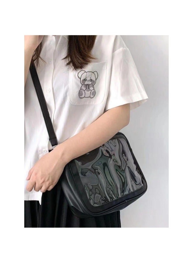 Cute Ita bag, nylon material, multi-purpose crossbody bag, messenger bag, shoulder handbag, wallet, cute anime pin display bag, suitable for role play