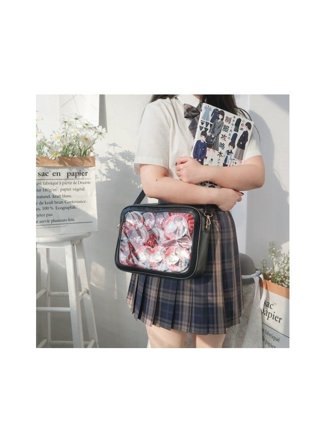 Cute Ita bag, nylon material, multi-purpose crossbody bag, messenger bag, shoulder handbag, wallet, cute anime pin display bag, suitable for role play