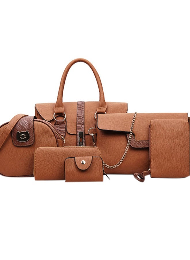 6-Piece Fashion Bags Brown