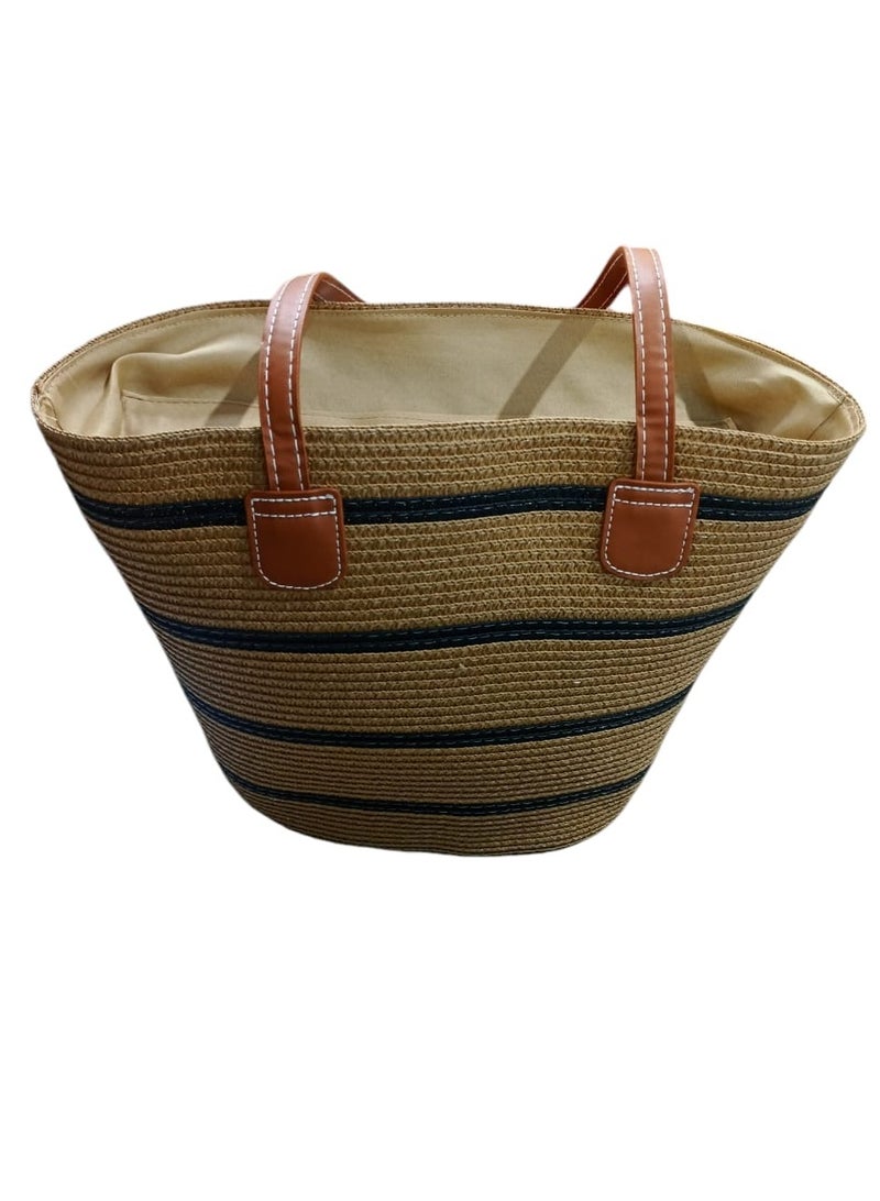 Beautiful Straw Beach Bag, Summer Straw Handbags for Women TrendyStraw Purses Woven Tote Bag for Travel Vacation