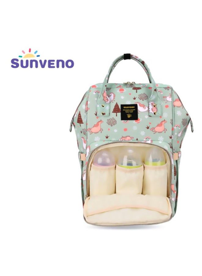 Diaper Backpack Unicorn Printed Waterproof - Green Dream Sky