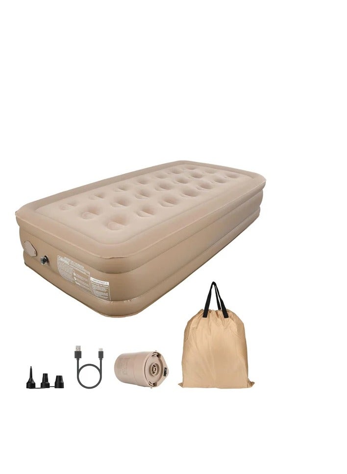 Inflatable Bed with Built in Pump Rechargeable - Brown