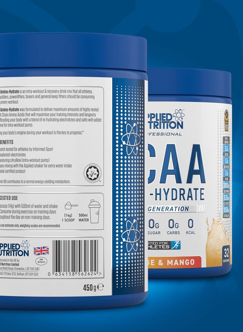 Applied Nutrition BCAA Amino-Hydrate 450g Orange & Mango 32 Serving