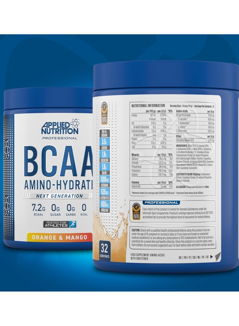 Applied Nutrition BCAA Amino-Hydrate 450g Orange & Mango 32 Serving