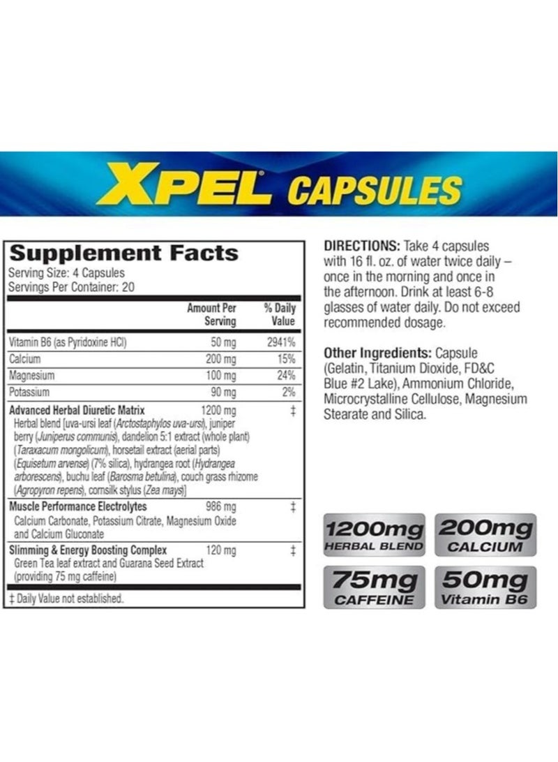 MHP Xpel Diuretic 80 Capsules 20 Serving