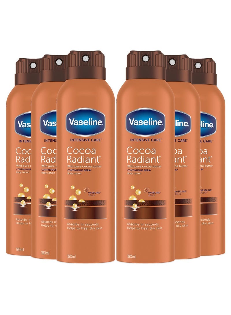 Intensive Care Cocoa Radiant Spray Moisturizer 190ml (Pack of 6)