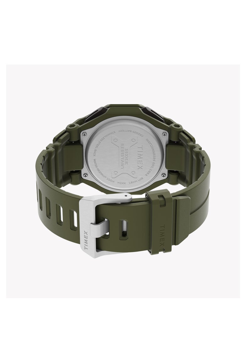 Timex Command Encounter Digital Green Resin Case Neg Display Green Resin Strap TW2V93700 Men's Watch