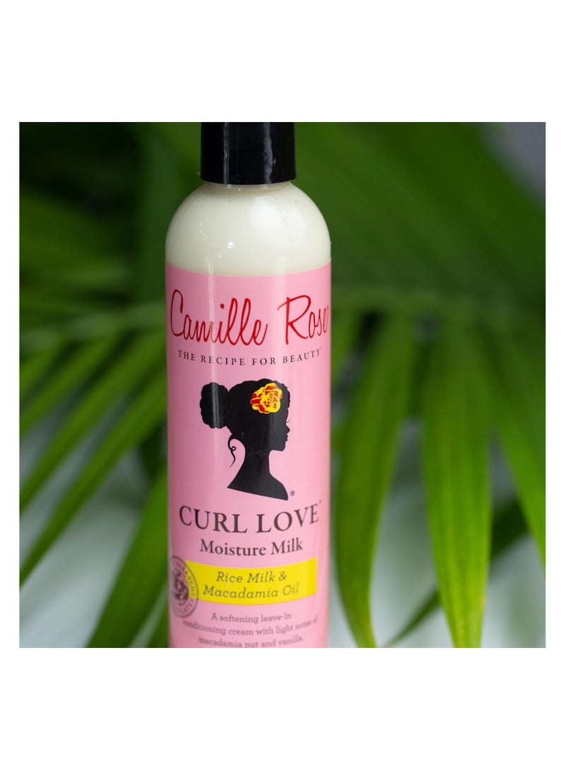 Camille Rose Curl Love Moisture Milk, Vanilla, 8 Fl Oz 240ml, Made in USA.