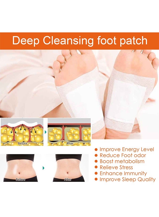 Deep Cleansing Foot Pads - Ginger Extract And Vitamin C Foot Patch Bamboo Vinegar Soothing Meridians and Activating Meridians Relieve Physical and Mental Stress Sleep Sole Stick Foot Care 10pcs