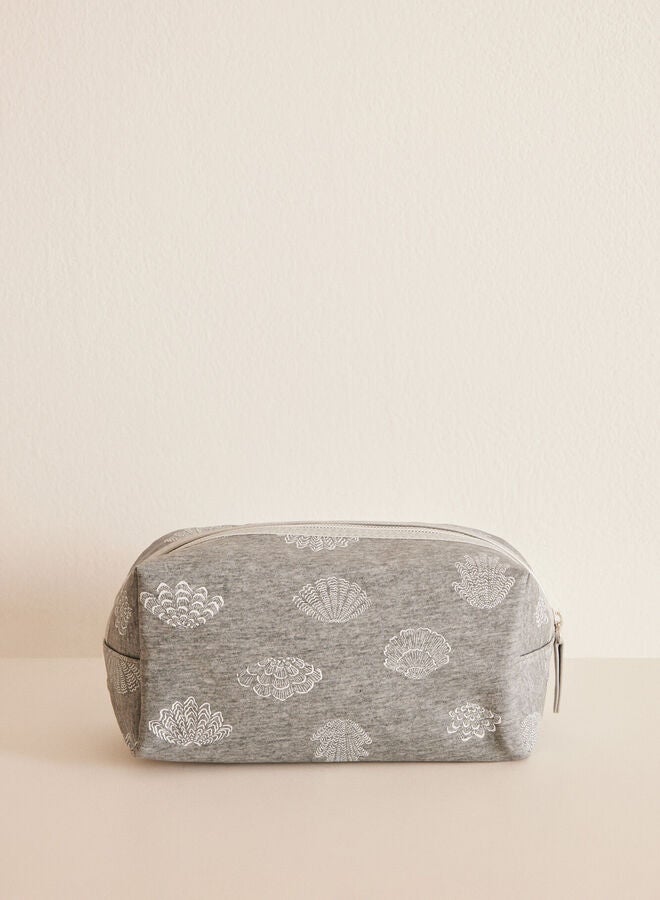 Medium-sized grey make-up case with stars in the sea