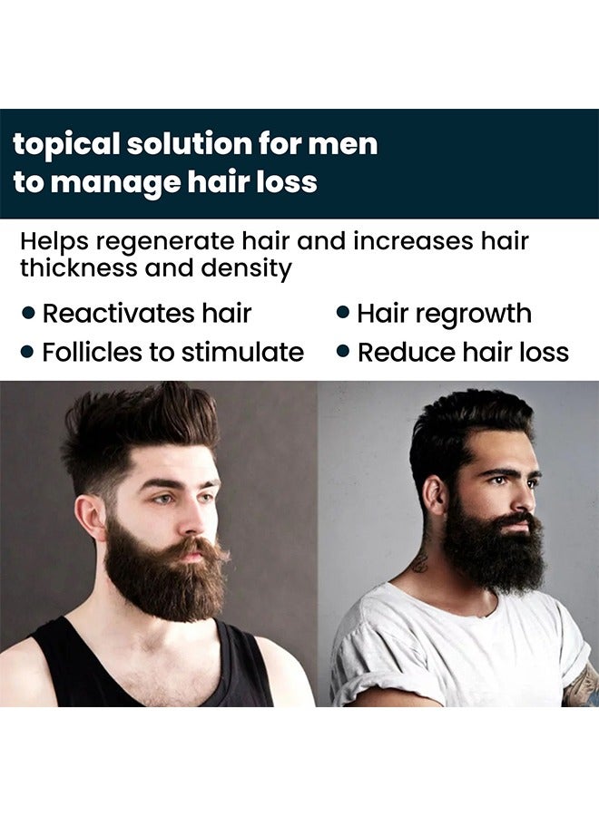 Extra Strength For Men- Hair Regrowth Serum 60ml，Hair Regrowth Treatment For Stronger, Thicker Longer Hair，Stops Hair Thinning (3 Pack)