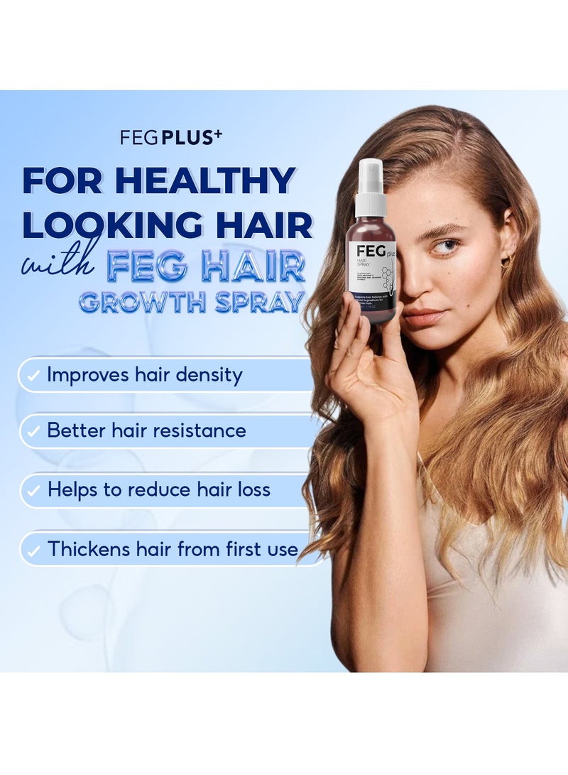 FEGPLUS Hair Growth Serum with Hair Roller, Rosemary Extract Water, Rosemary Oil for Hair & Beard Regrowth Booster, Thicker, Longer and Stronger Hair Spray-50ml