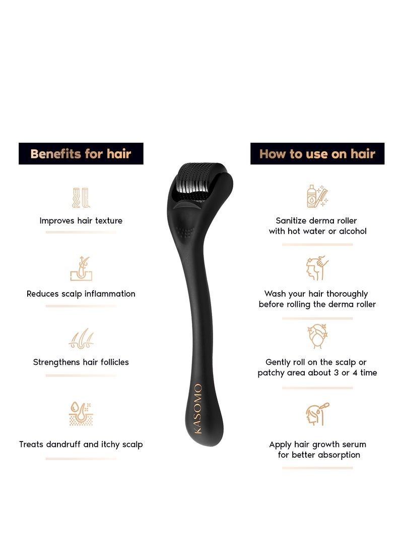 FEGPLUS Hair Growth Serum with Hair Roller, Rosemary Extract Water, Rosemary Oil for Hair & Beard Regrowth Booster, Thicker, Longer and Stronger Hair Spray-50ml