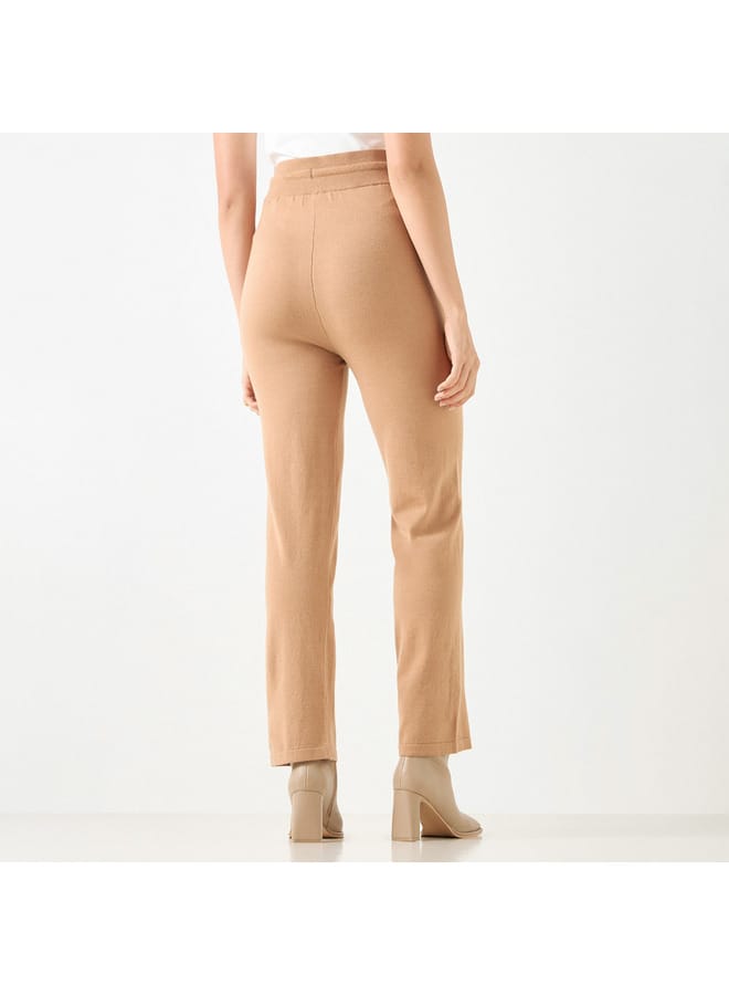 Iconic Solid Leggings with Drawstring Closure