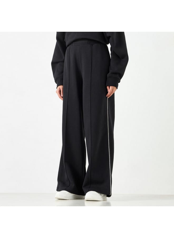 Kappa Solid Track Pants with Elasticated Waistband and Pockets