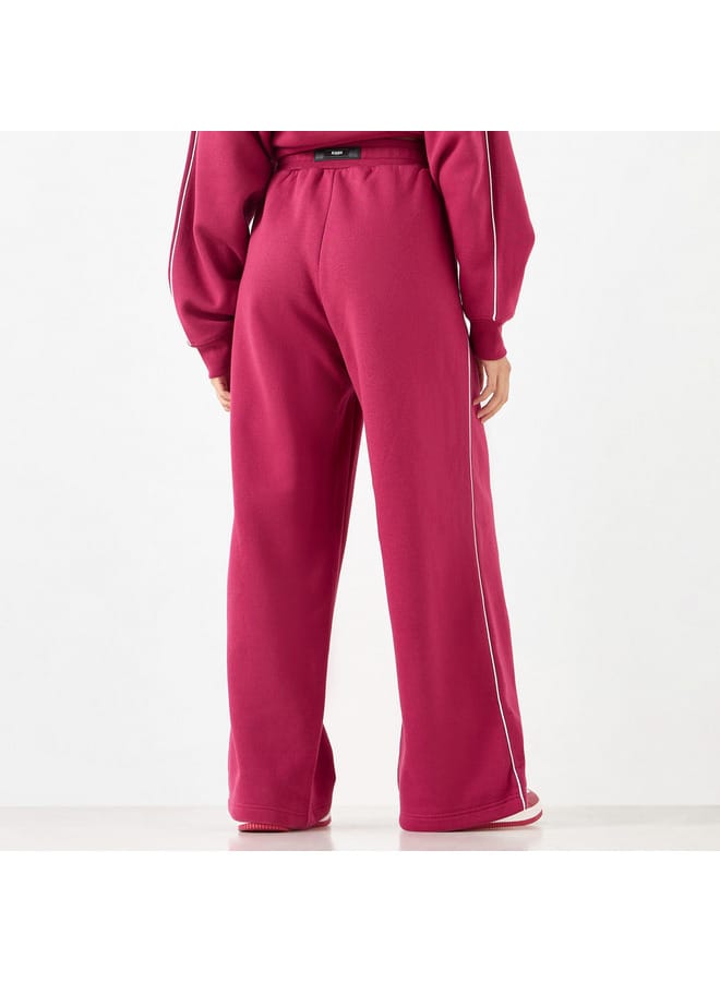 Kappa Solid Track Pants with Elasticated Waistband and Pockets