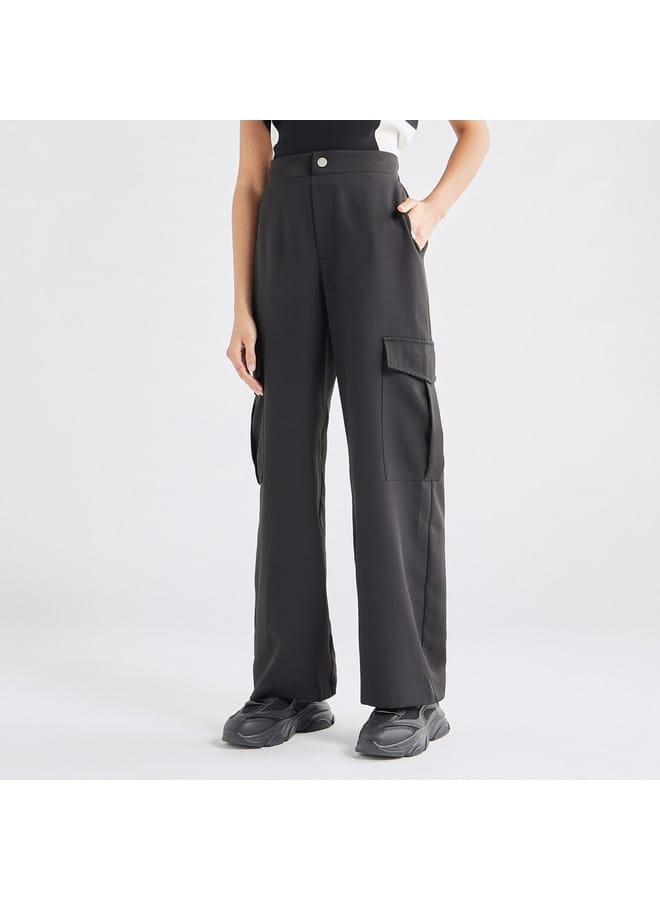 Solid Relaxed Fit Pants with Pockets