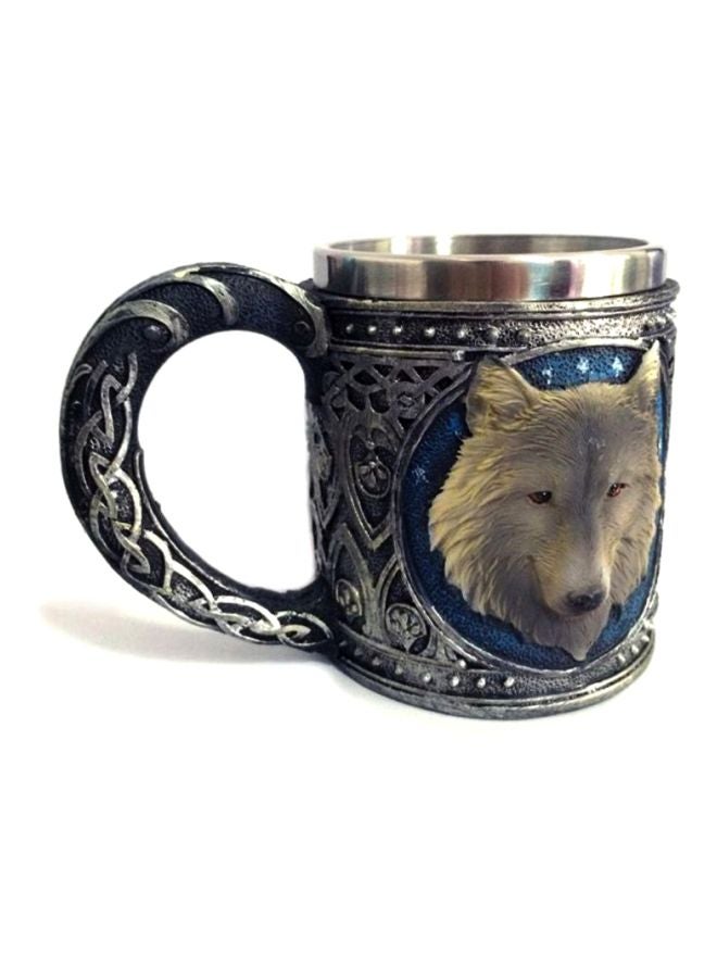 3D Wolf King Head Pattern Coffee Tea Mug Multicolor 8.5 x 8.5 x 15centimeter