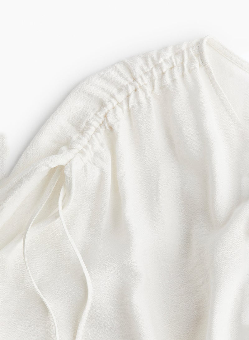 Drawstring-Detail Blouse