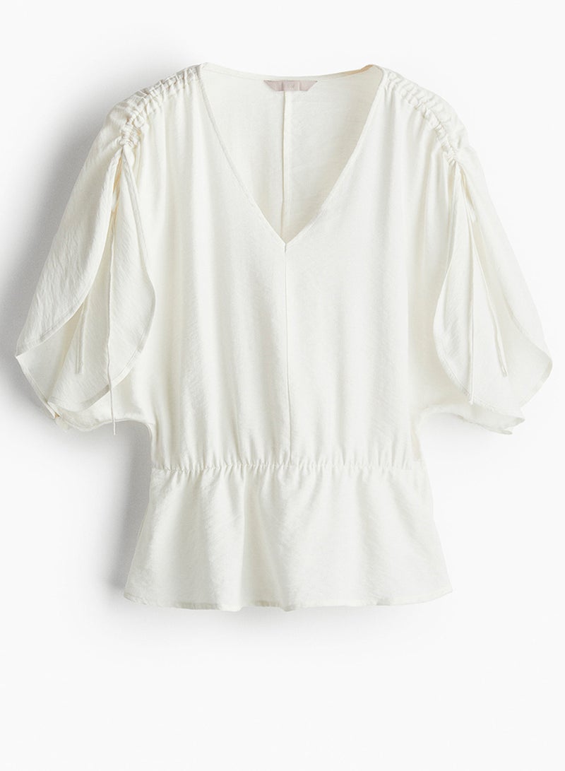 Drawstring-Detail Blouse