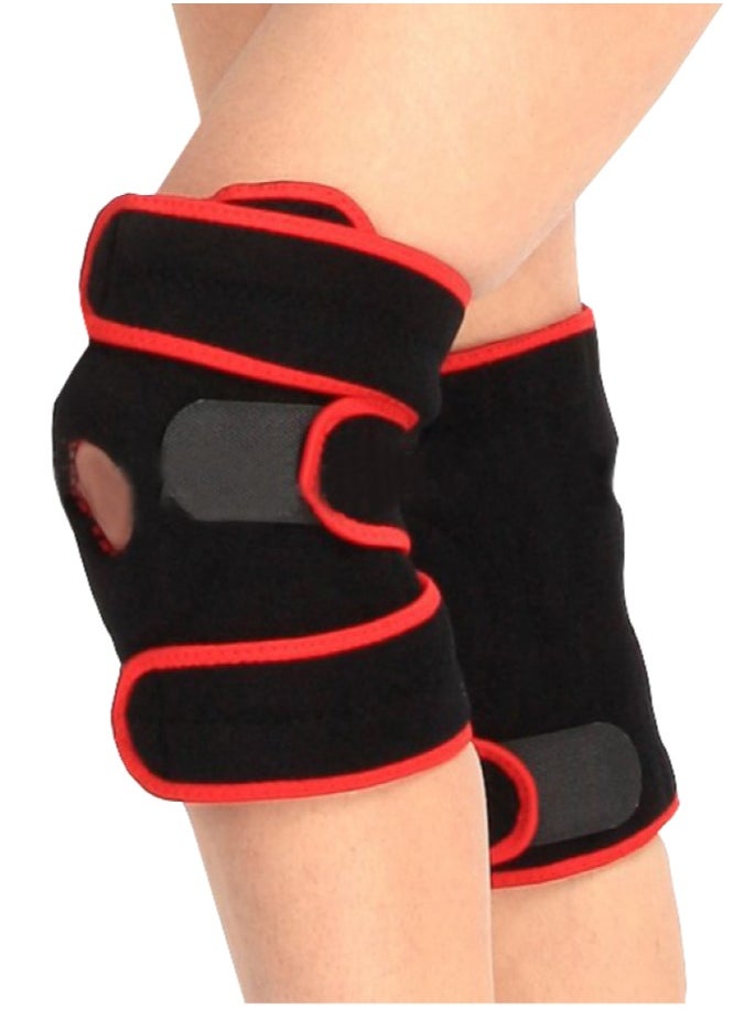 SPRINGBOK Knee Open Patellar Brace, Men & Women (1Pc, Black/Red) for Tendon Support, Arthritis Pain, Injury Recovery, Running, Workout