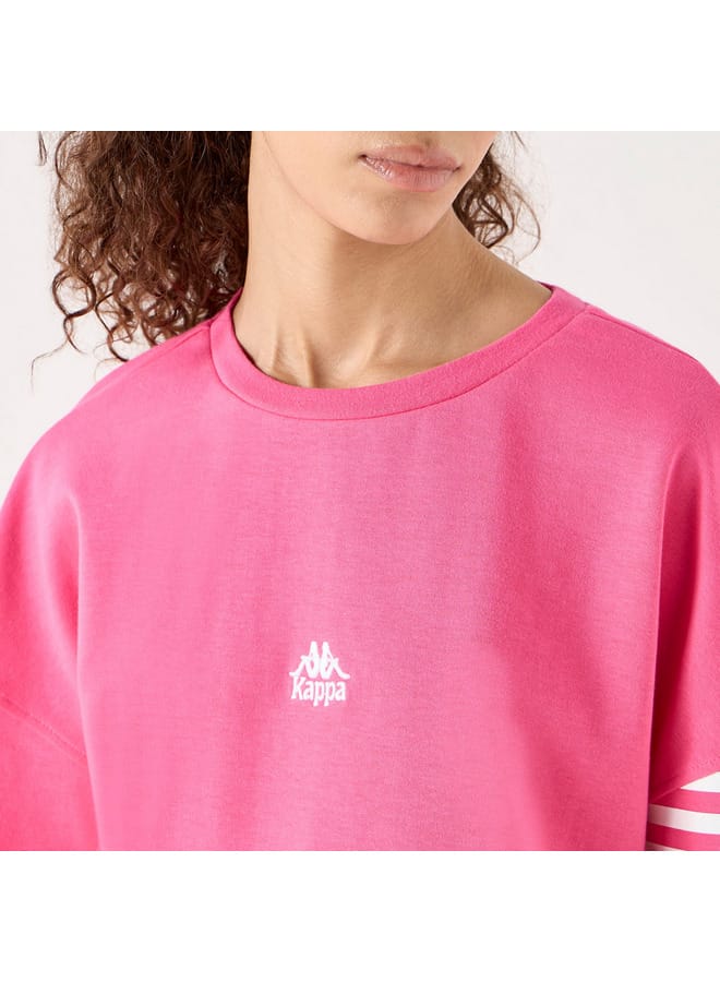 Kappa Logo Print Crew Neck T-shirt with Short Sleeves