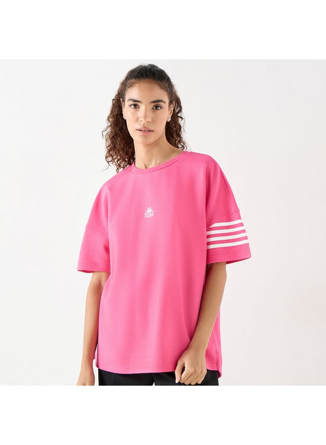 Kappa Logo Print Crew Neck T-shirt with Short Sleeves
