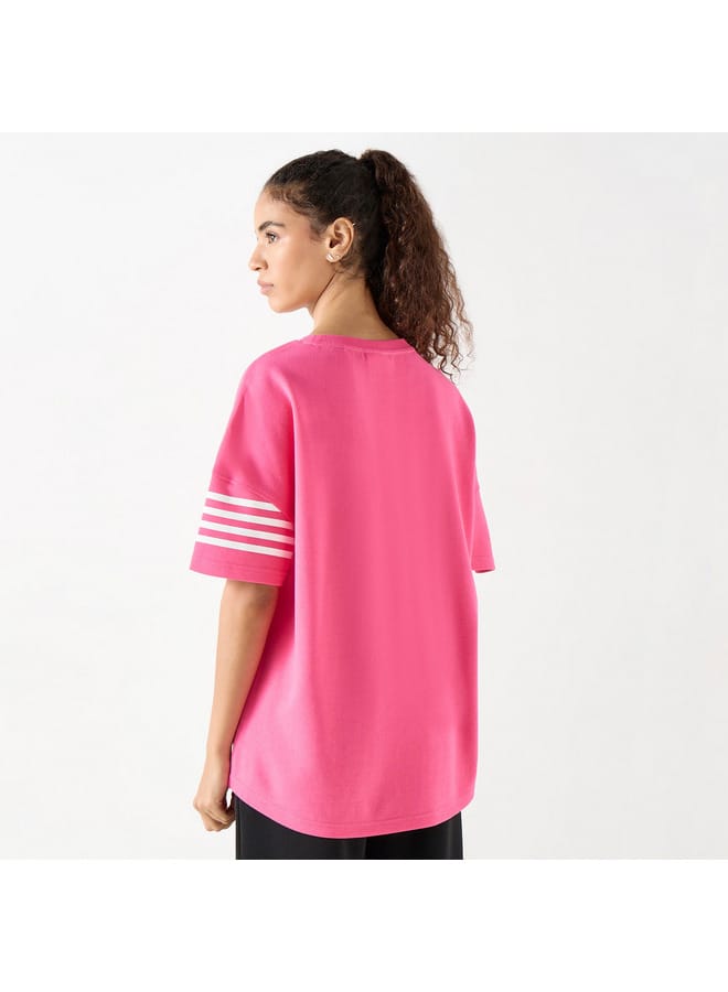 Kappa Logo Print Crew Neck T-shirt with Short Sleeves