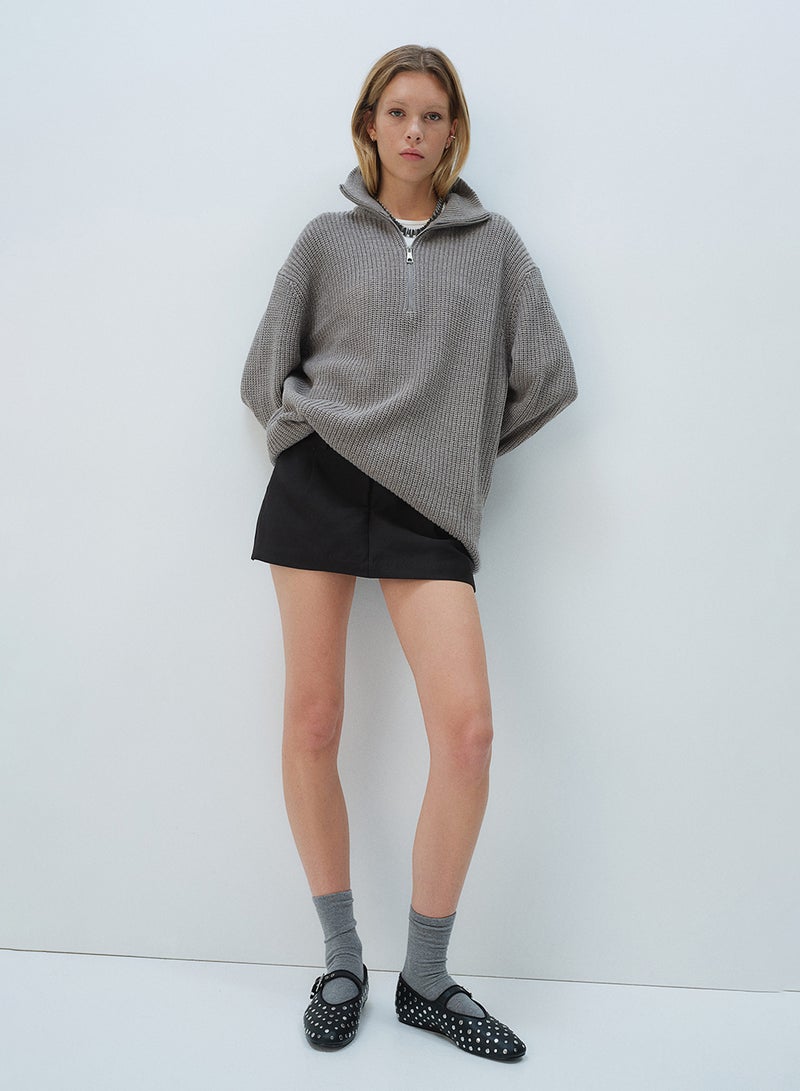 Chunky-Knit Zip-Top Jumper