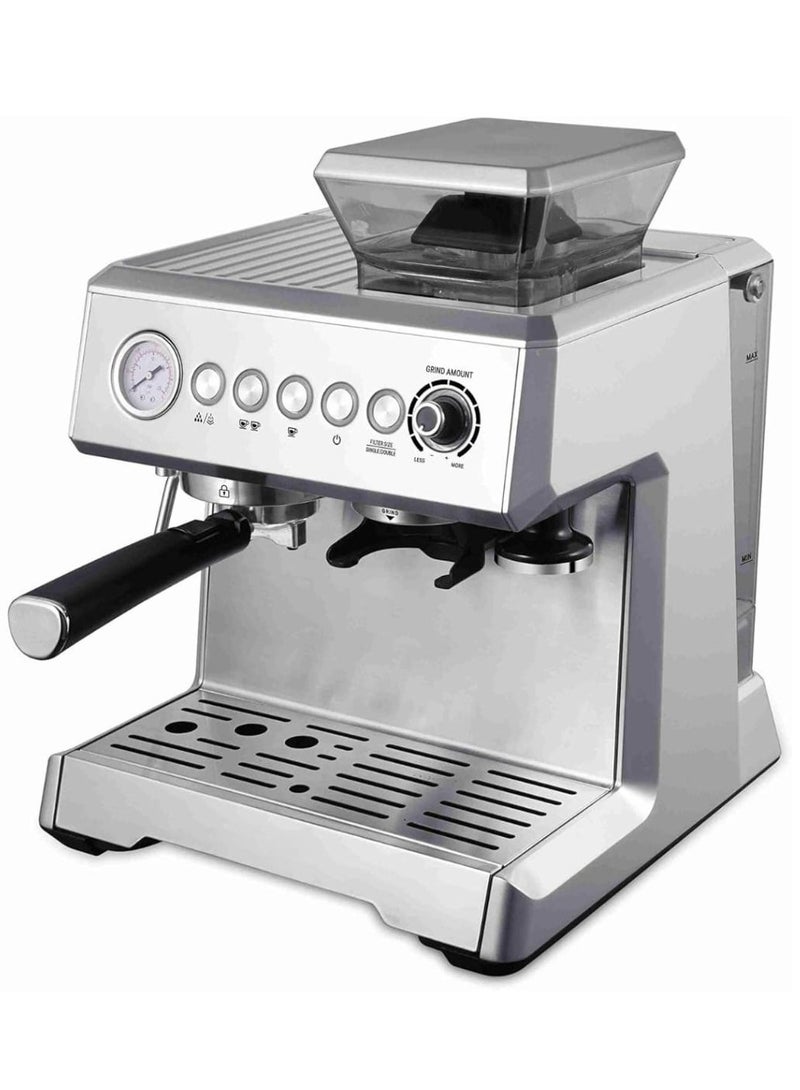 Espresso Coffee Maker 2.3L 2000W with 20 Bar – Stainless Steel Espresso Machine with Milk Frother, Steam Function, and Large Water Tank for Cappuccino, Latte, and More