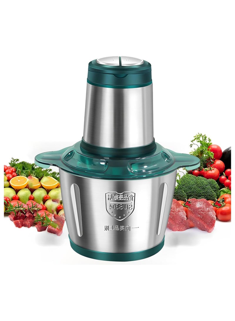 3L Stainless Steel Electric Meat Grinder & Food Chopper with 4 Sharp Blades for Baby Food, Meat, Nuts, Onion, and Vegetables