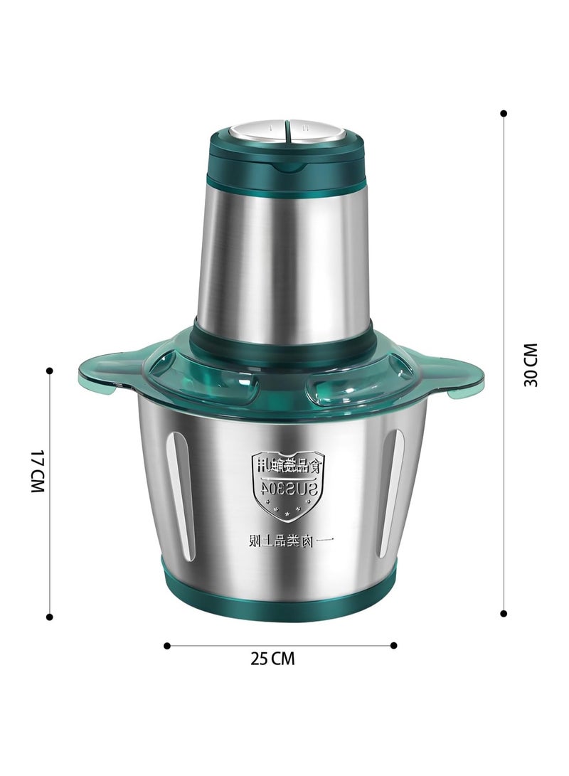 3L Stainless Steel Electric Meat Grinder & Food Chopper with 4 Sharp Blades for Baby Food, Meat, Nuts, Onion, and Vegetables