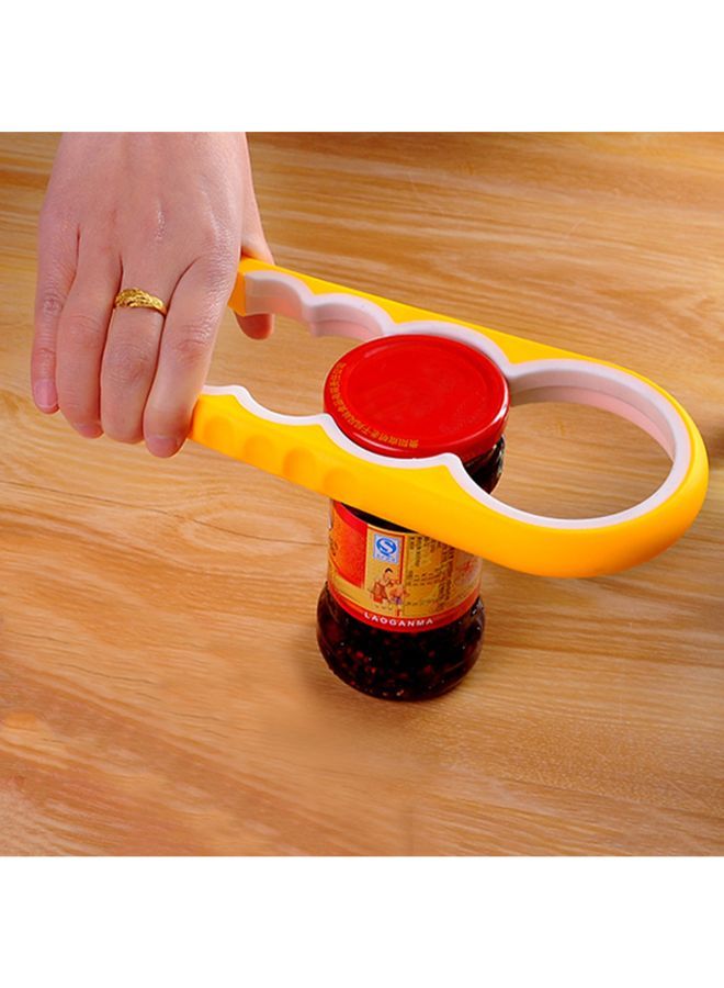 4-In-1 Multifunction Twist Jar Opener Yellow/White 23 x 9.5 2.3centimeter