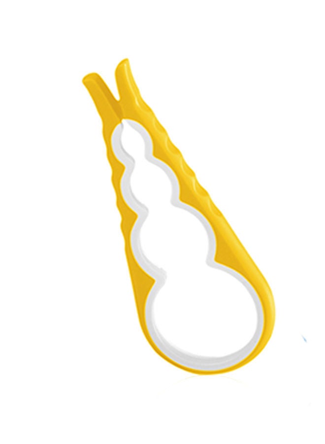 4-In-1 Multifunction Twist Jar Opener Yellow/White 23 x 9.5 2.3centimeter