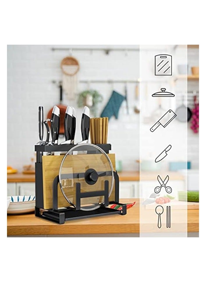 Knife Holder, Solerconm Cutting Board Storage Rack Kitchen Utensil Holder Organizer Kitchen Countertop Storage