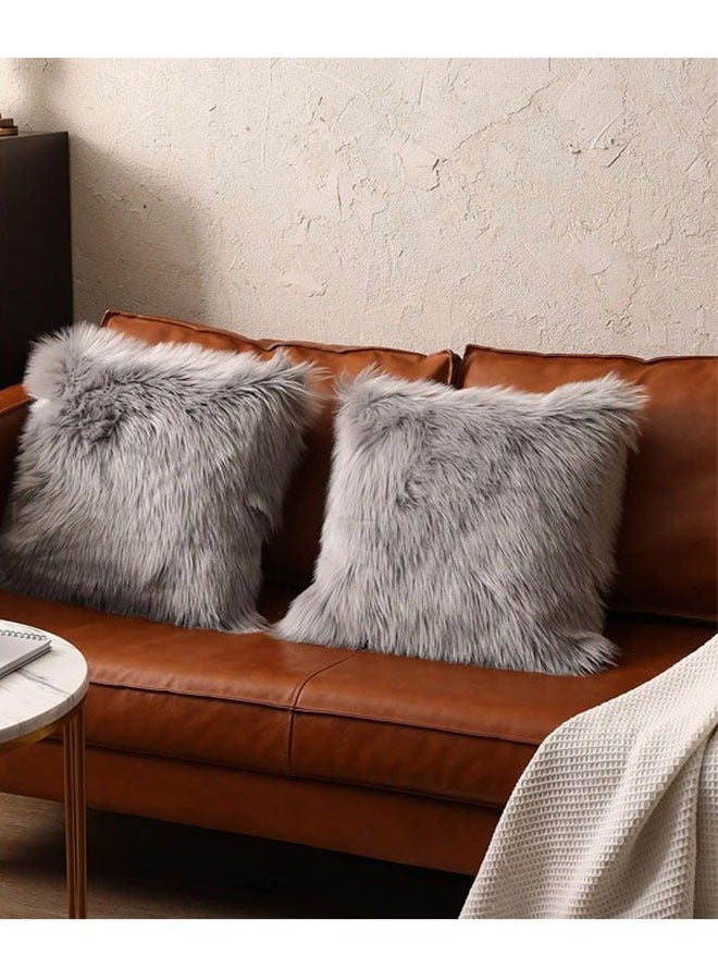 Cozy soft Faux Fur Throw Pillow For Sofa, Bed and Home Décor