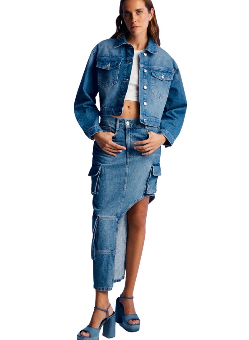 Stone Detailed Jean Jacket
