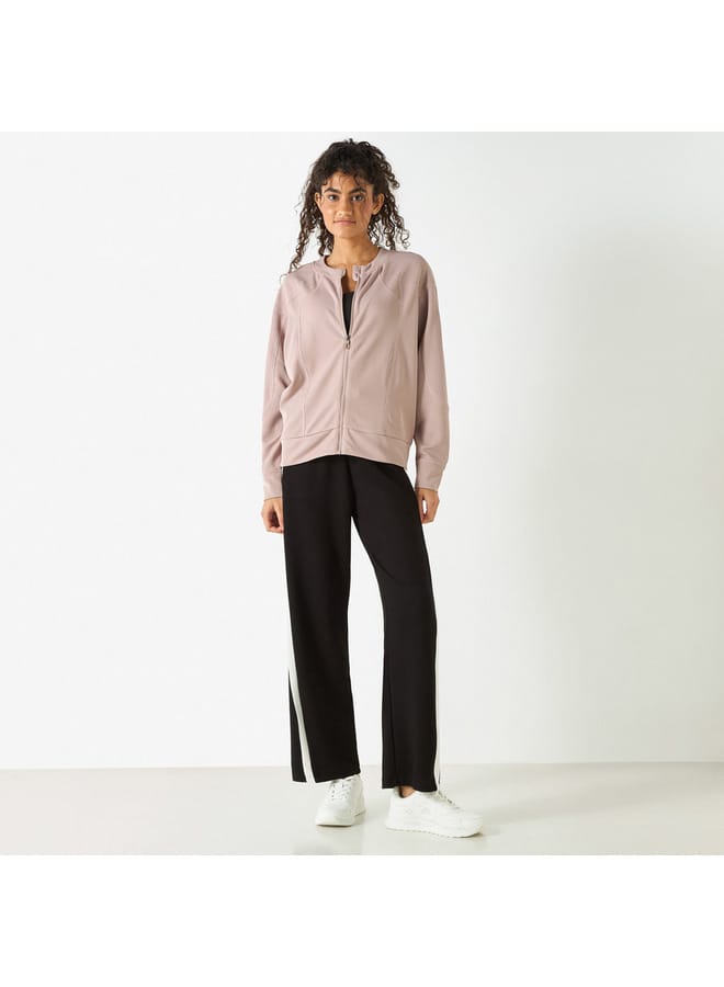 Kappa Ribbed Zip Through Jacket with Long Sleeves